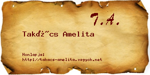 Takács Amelita névjegykártya