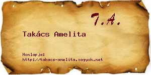 Takács Amelita névjegykártya